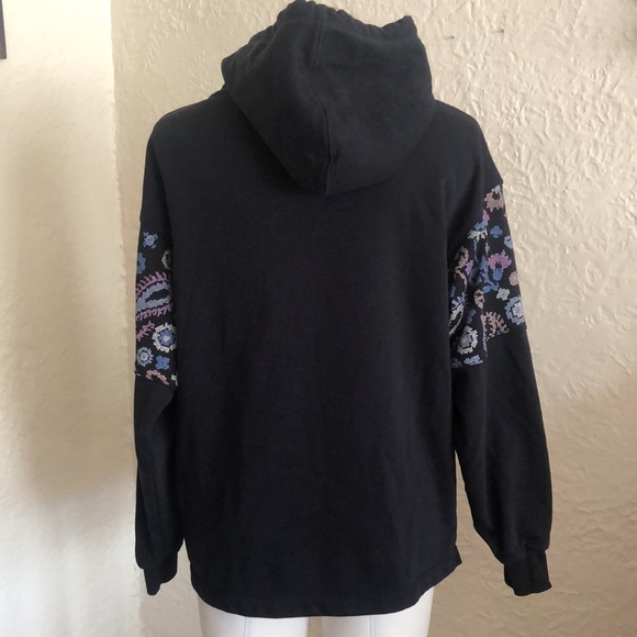 Champion Campus French Terry Oversized 1/4 Zip Paisley Black Hoodie Sweatshirt S - Picture 6 of 10